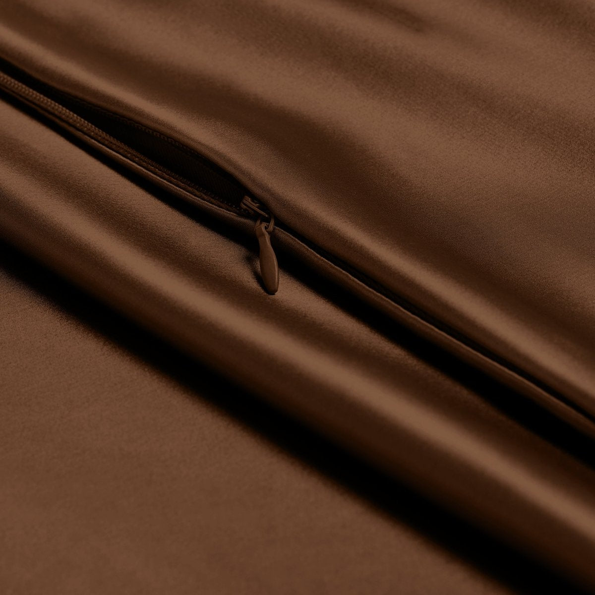 Close-up of pillowcase with zipper closure