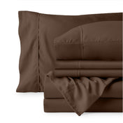 Sheet set folded on a white background