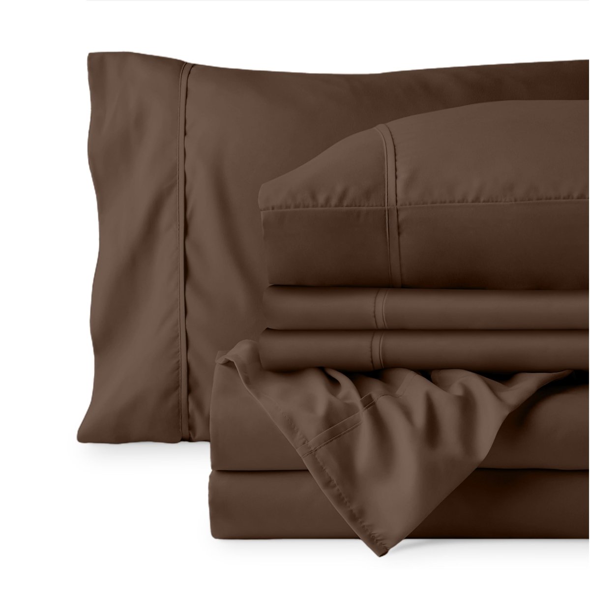 Sheet set folded on a white background