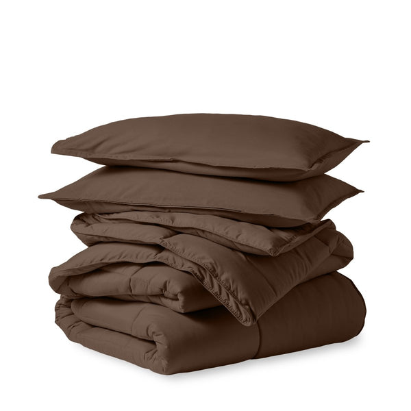 A down alternative comforter folded neatly
