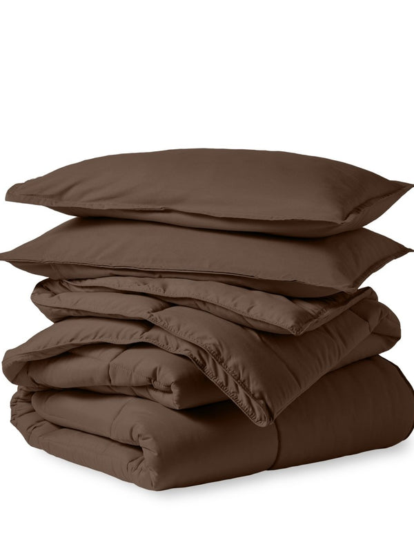 A down alternative comforter folded neatly