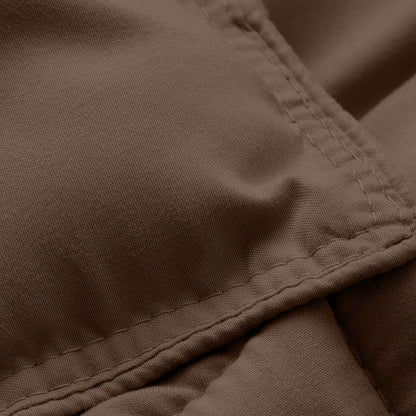 Close-up of comforter fabric with stitching detail