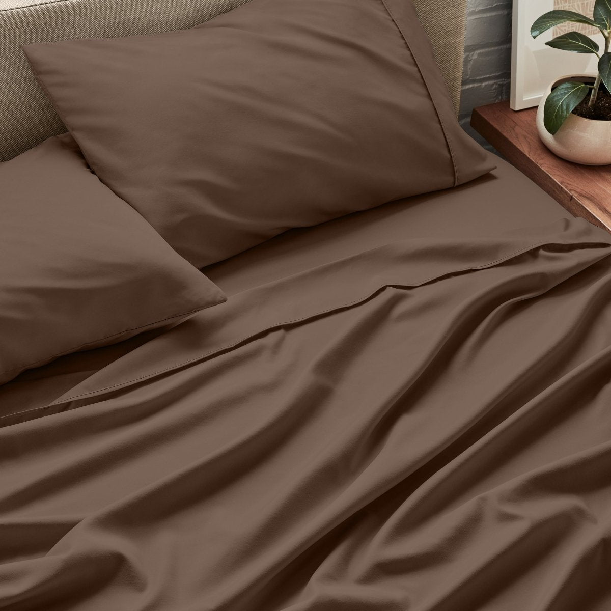 Close up of ultra-soft sheets on a bed