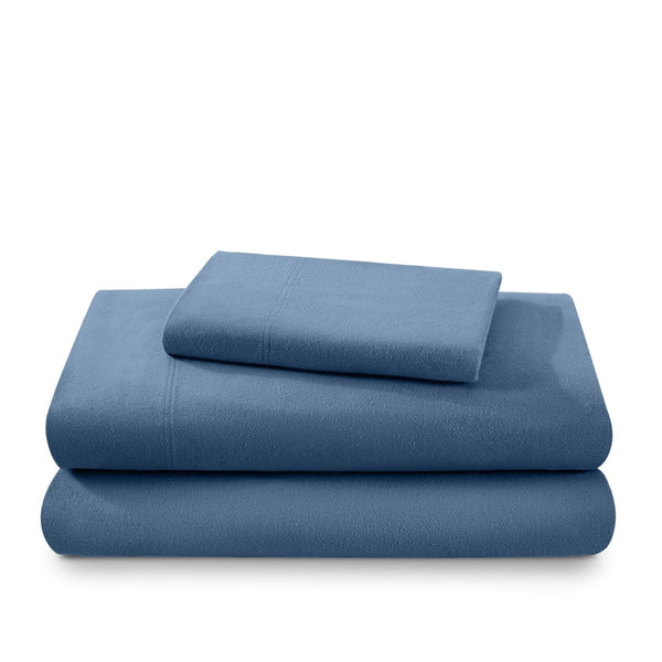 A neatly arranged set of flannel sheets