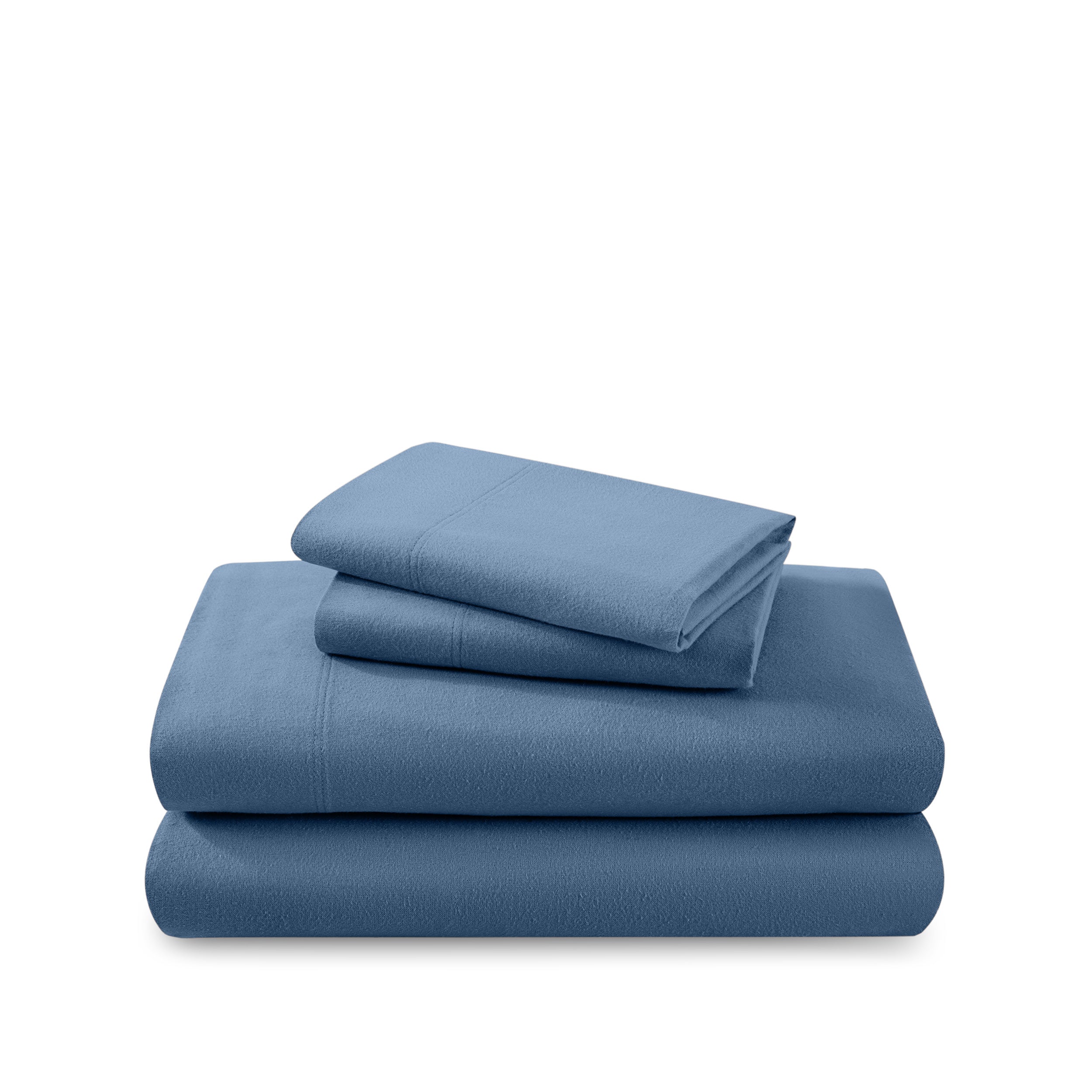 A neatly arranged set of flannel sheets