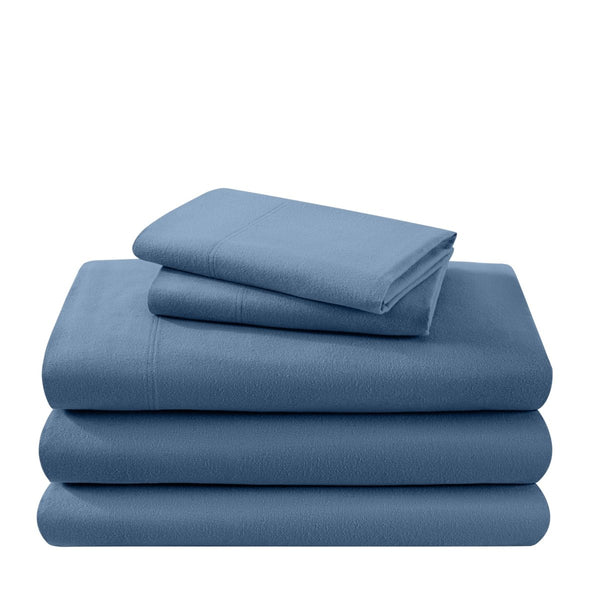 A neatly arranged set of flannel sheets