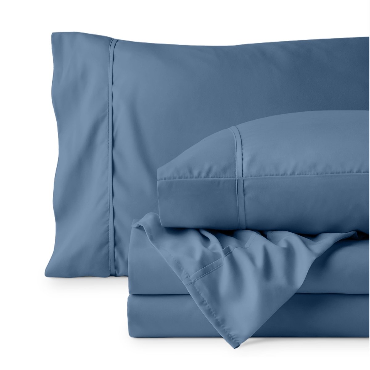 Sheet set folded on a white background