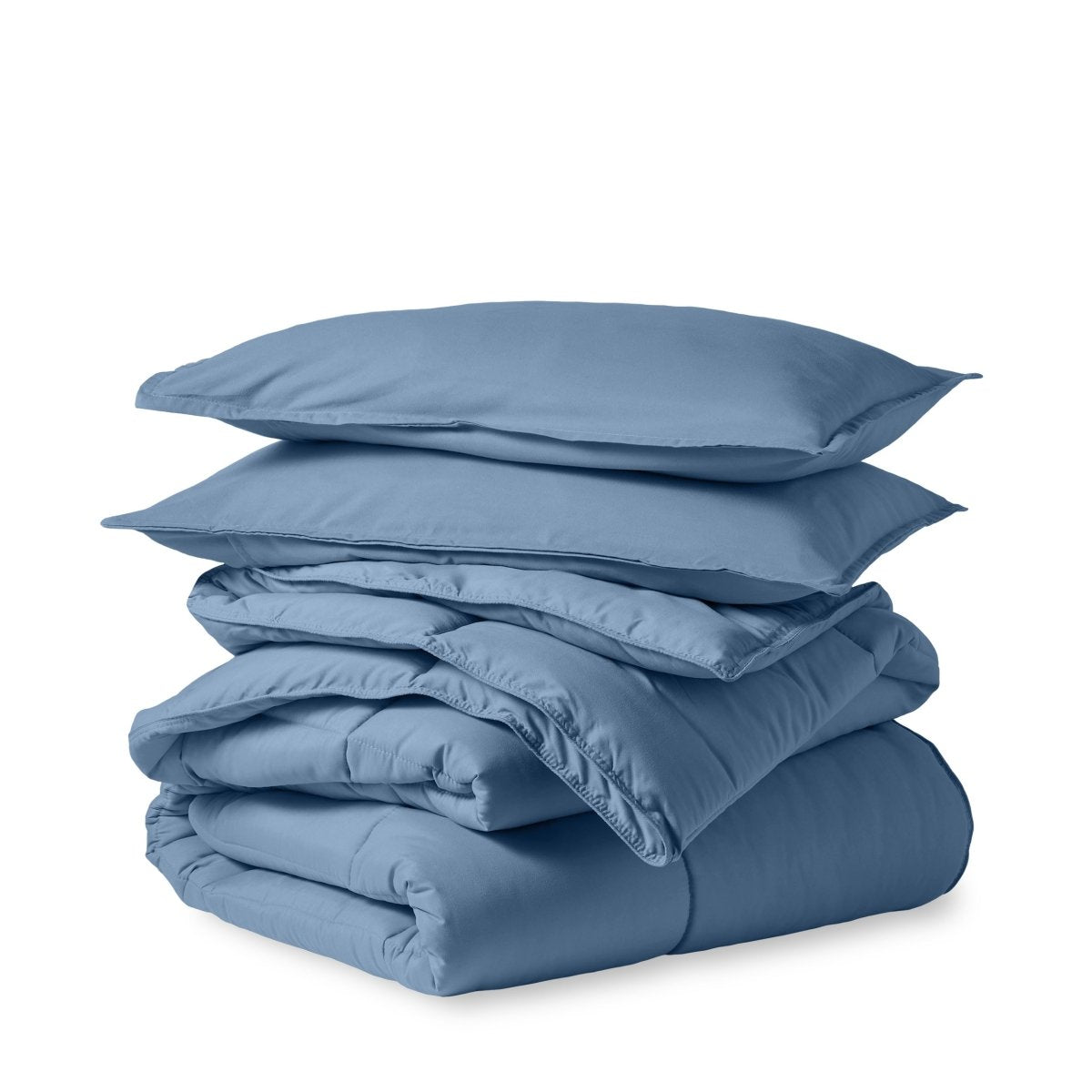 A down alternative comforter folded neatly