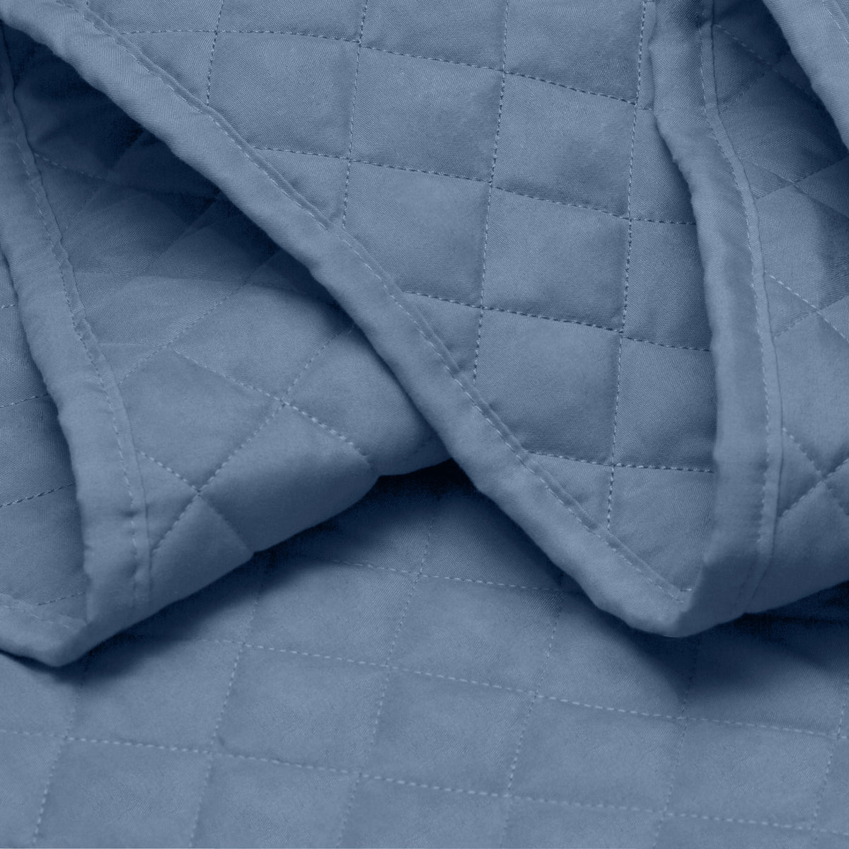 Close in view showing texture of coverlet set fabric