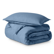 Solid color duvet set folded and stacked