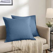 Two pillows on a beige couch in a living room setting.