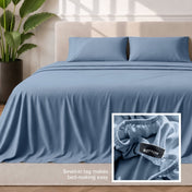 Sewn-in tag makes bed-making easy