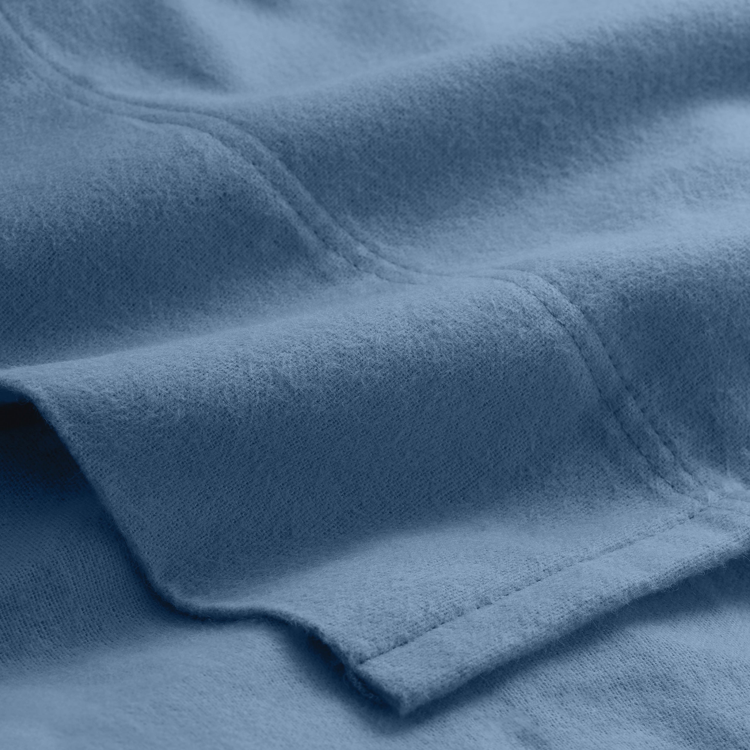 Close-up of organic flannel top sheet