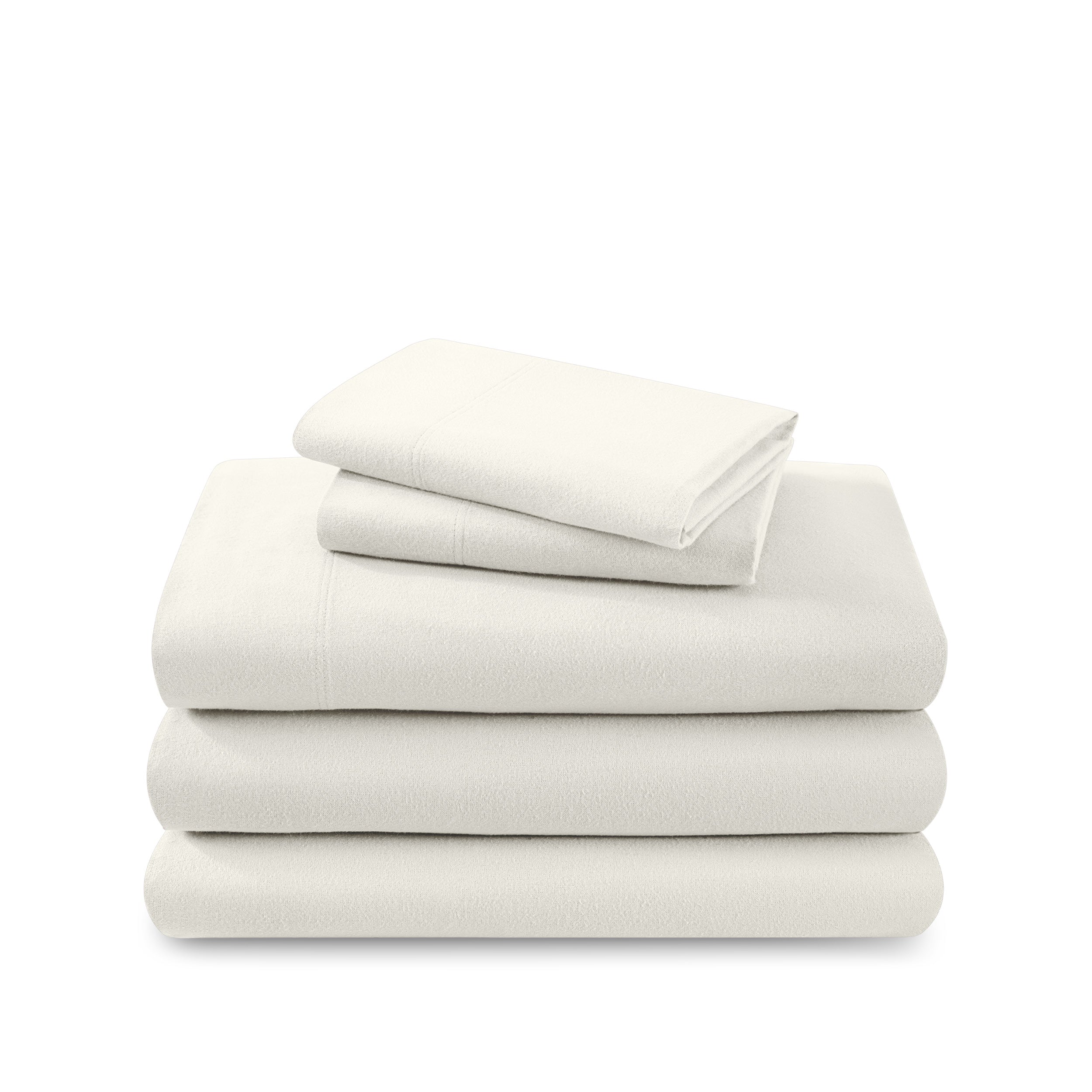 A neatly arranged set of flannel sheets