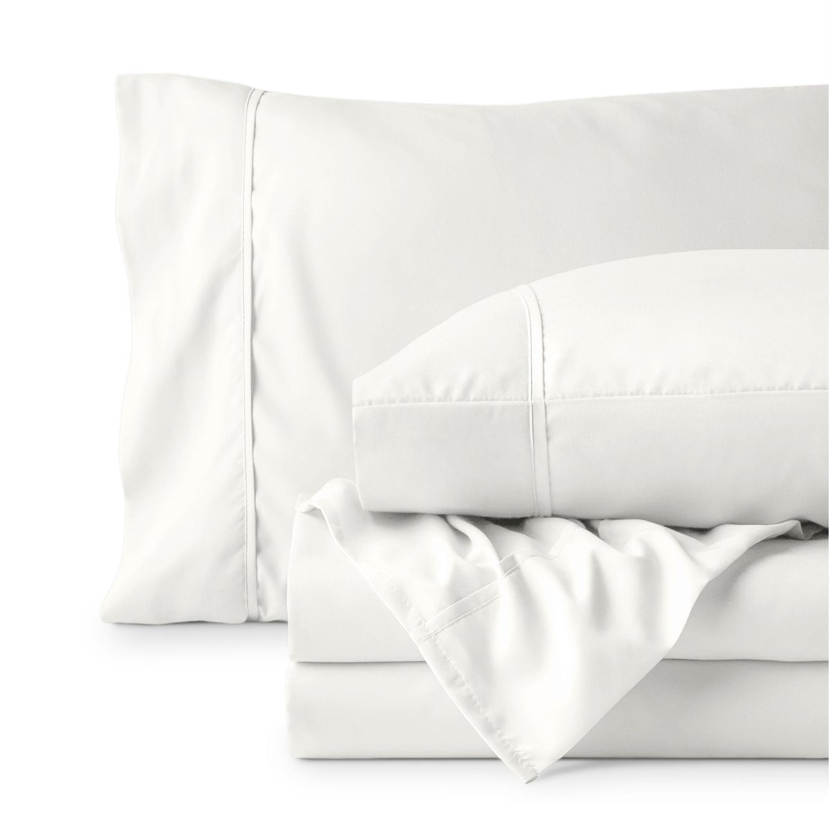 Sheet set folded on a white background