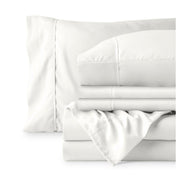 Sheet set folded on a white background