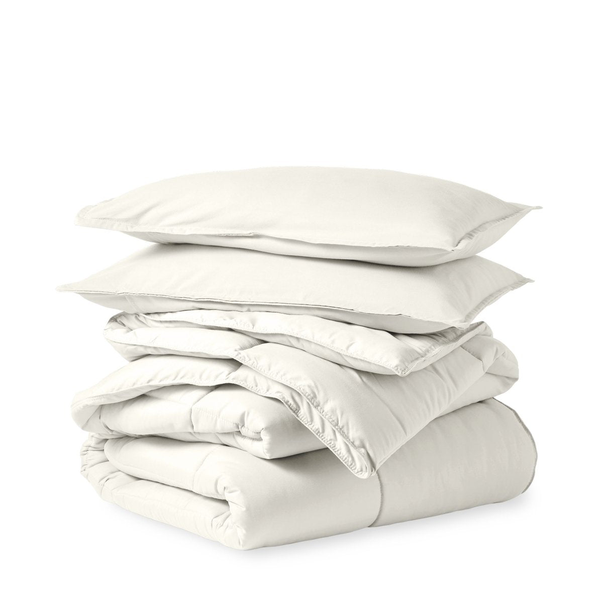 A down alternative comforter folded neatly