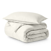 Solid color duvet set folded and stacked