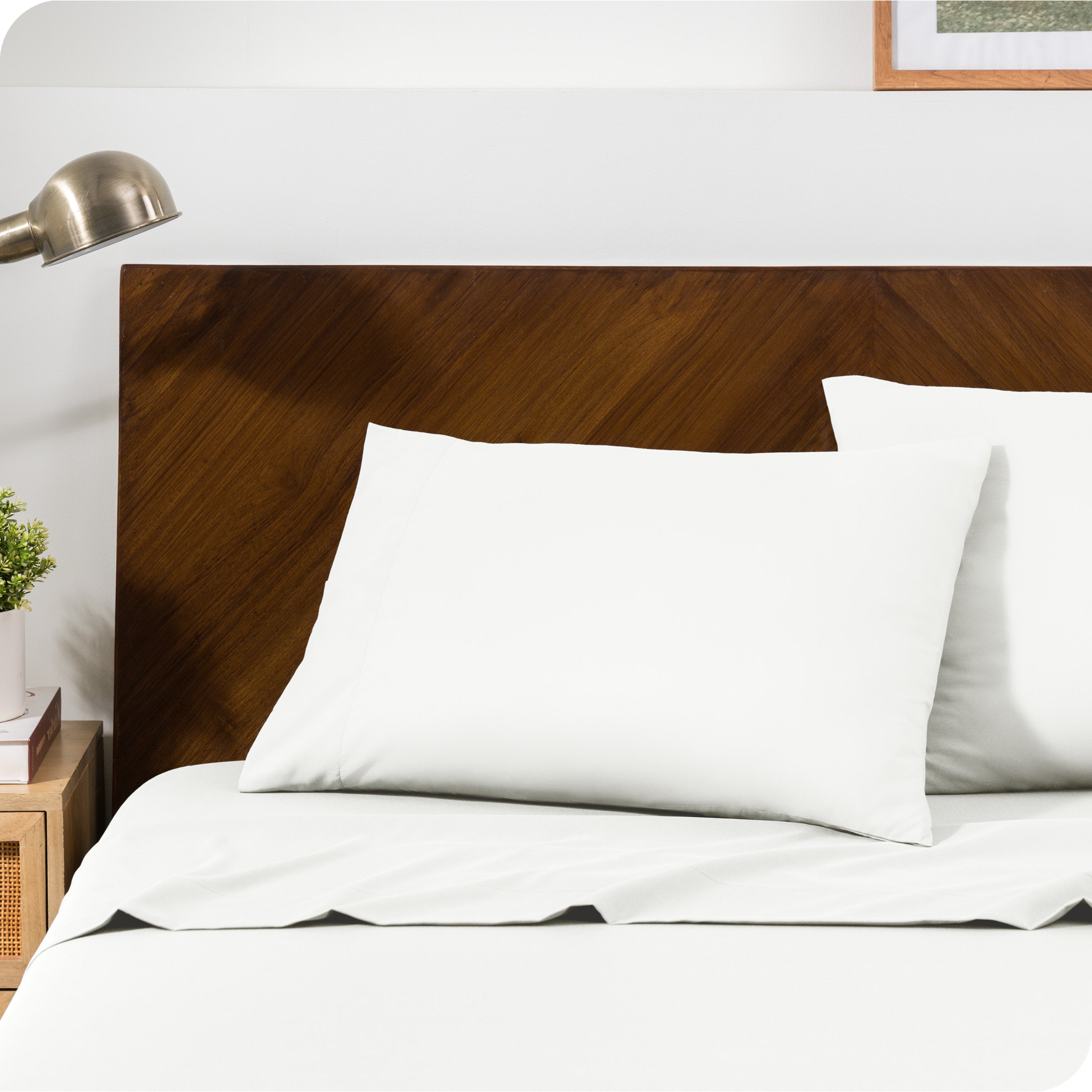 Close up of pillowcases on a bed