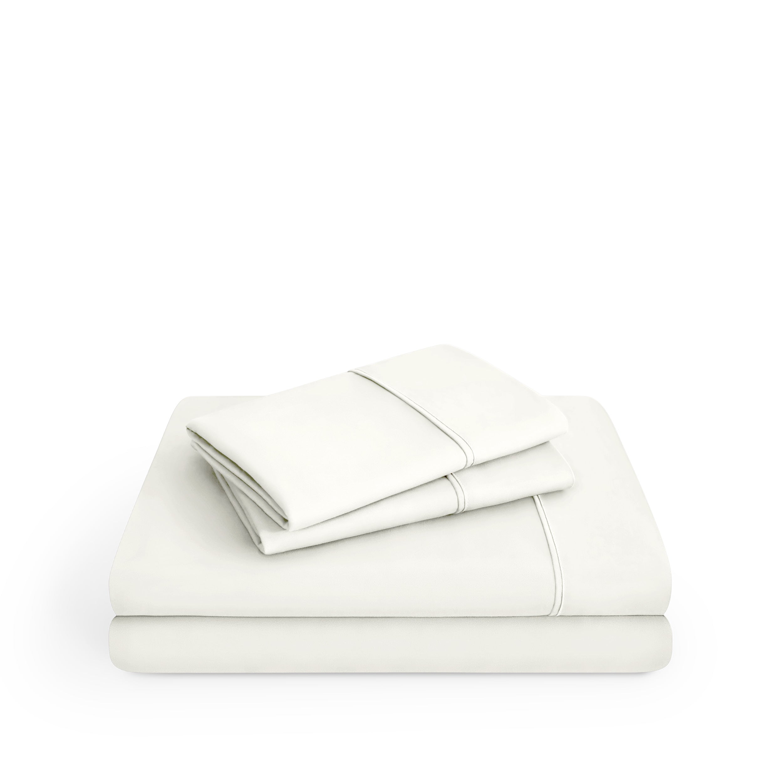 Microfiber sheet set folded and stacked