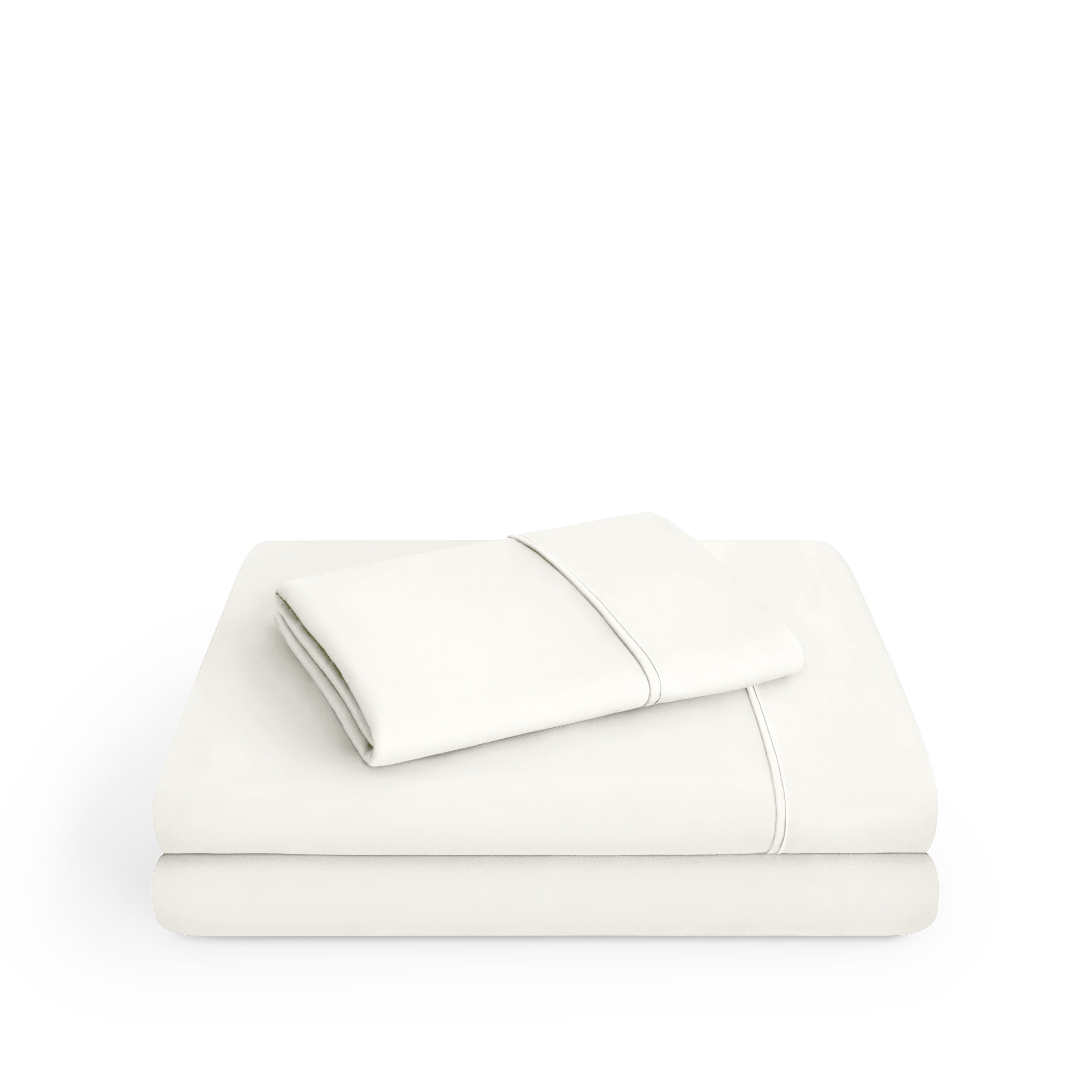 Microfiber sheet set folded and stacked