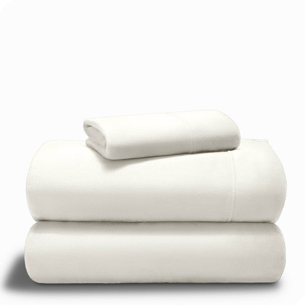 Microplush sheet set stacked