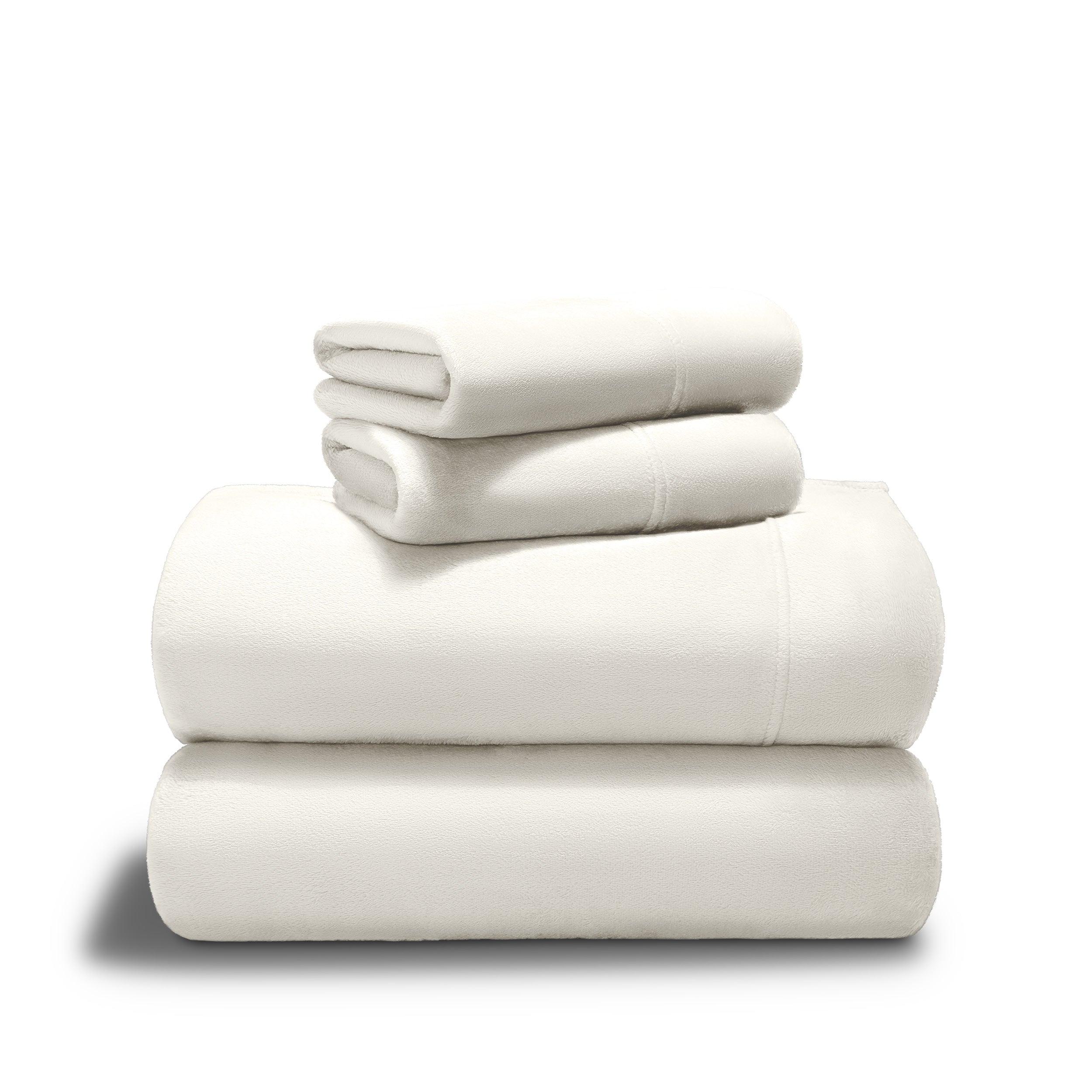 Microplush sheet set stacked