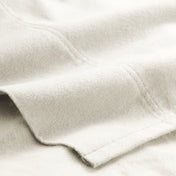 Close-up of organic flannel top sheet