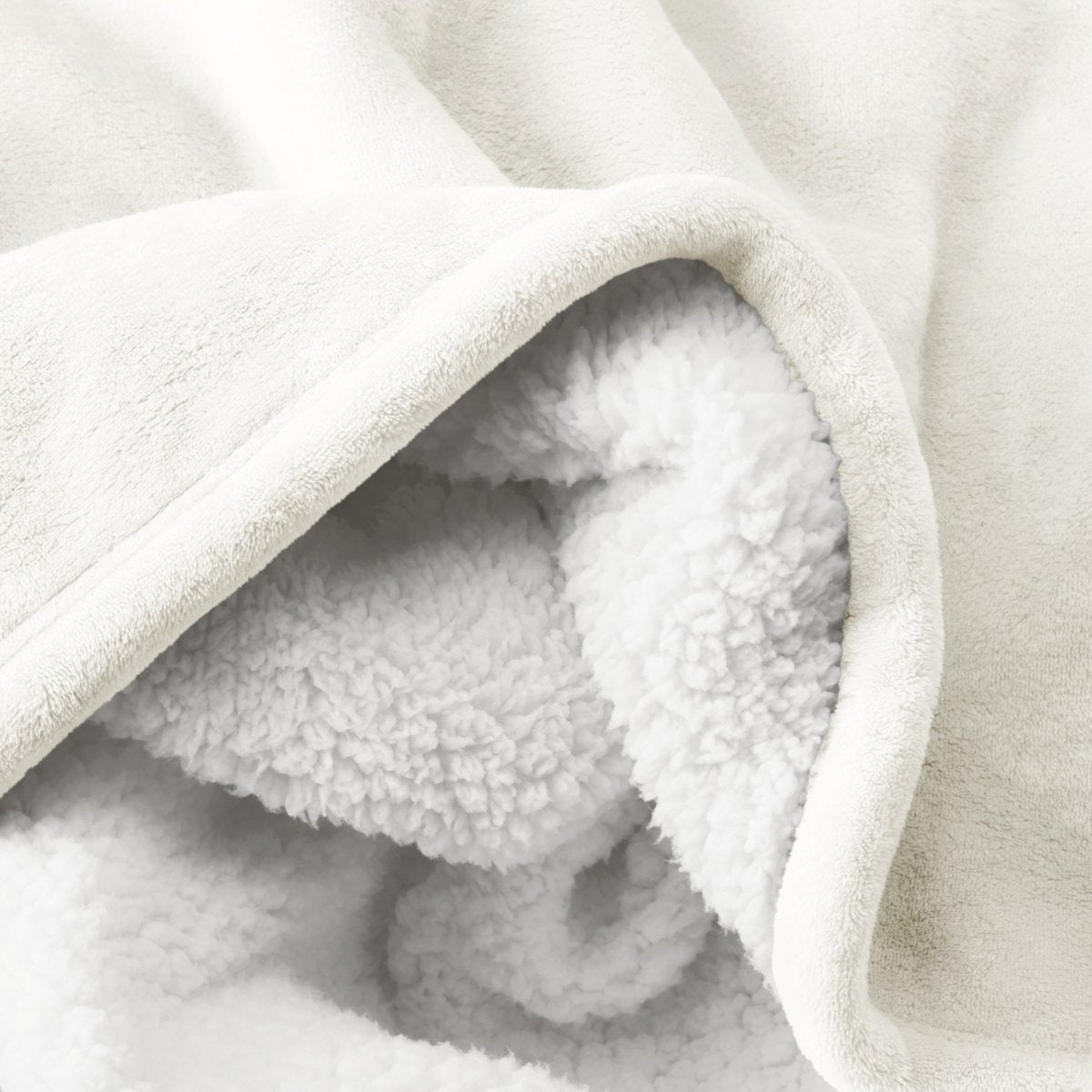Close up of a sherpa blanket