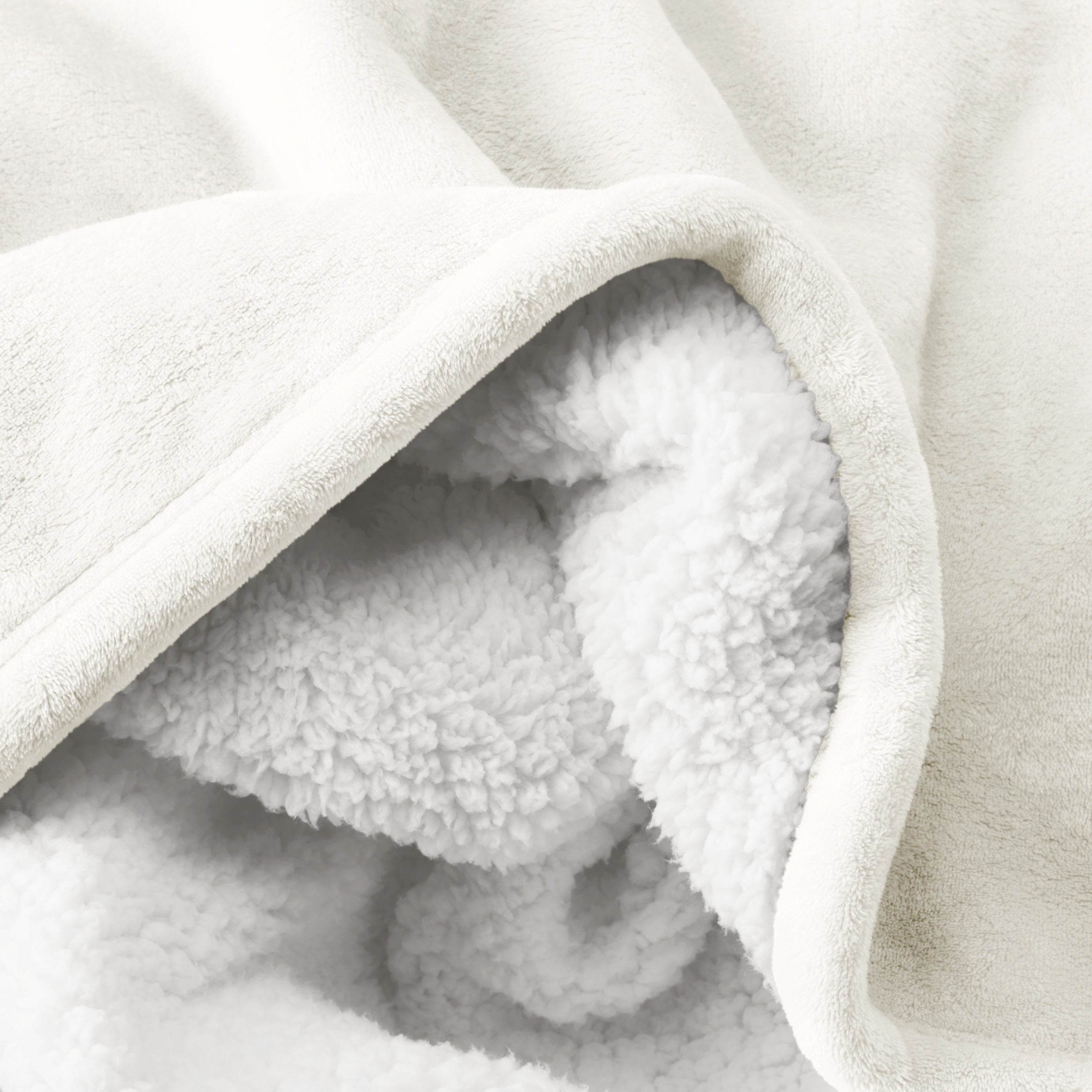 Close up of a sherpa blanket