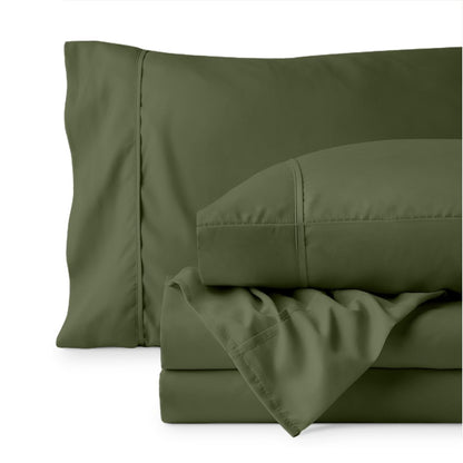 Sheet set folded on a white background