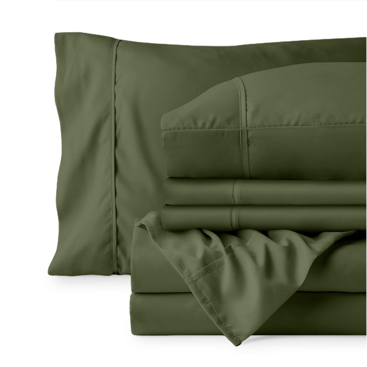 Sheet set folded on a white background