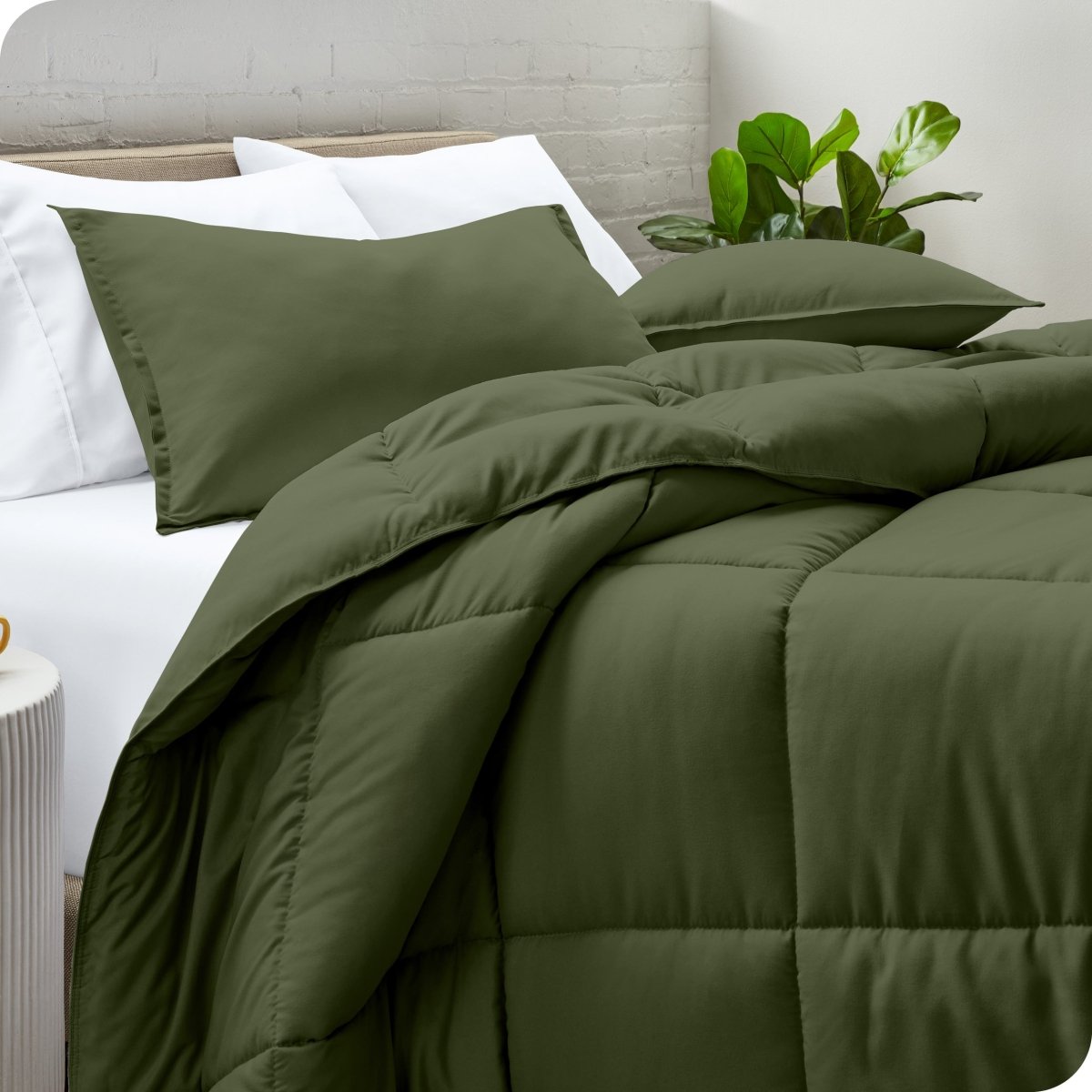 Down Alternative Box Stitch Comforter Set