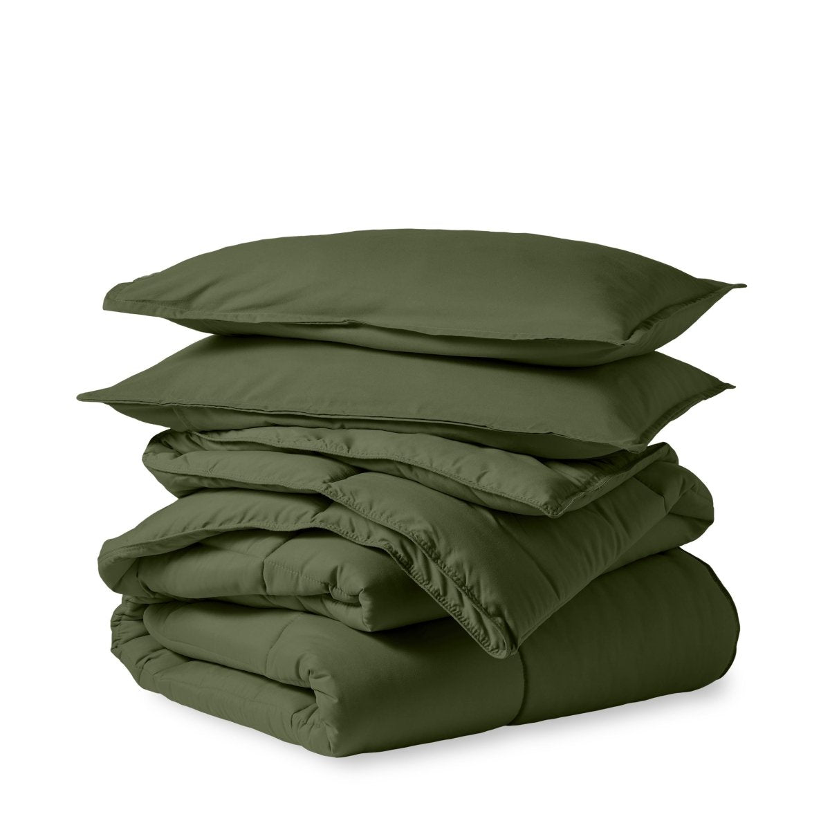 A down alternative comforter folded neatly