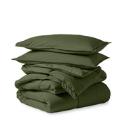 A down alternative comforter folded neatly