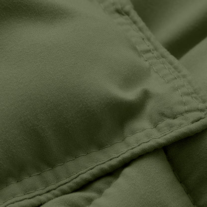 Close-up of comforter fabric with stitching detail