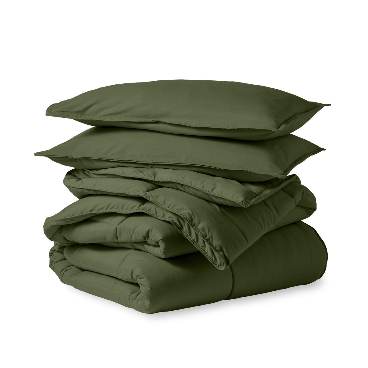Comforter set folded and stacked