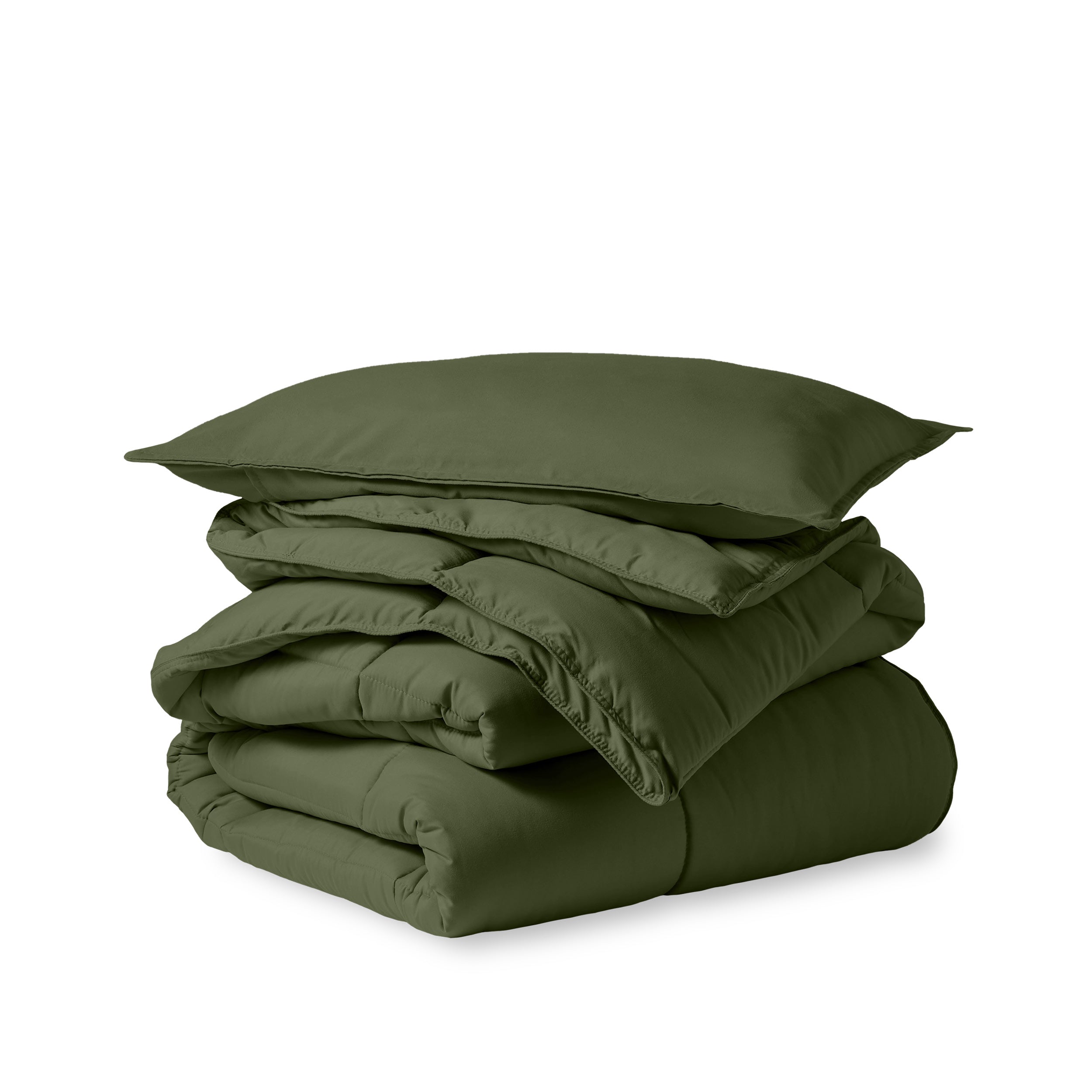 Comforter set folded and stacked