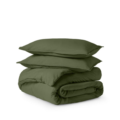 Ultra soft duvet cover folded and stacked