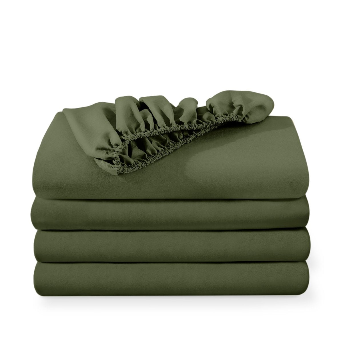 4 ultra soft fitted sheets folded and stacked