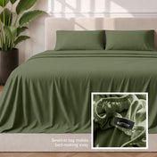 Sewn-in tag makes bed-making easy