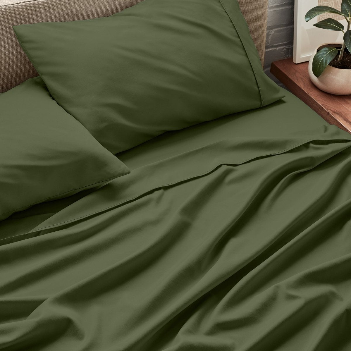 Close up of ultra-soft sheets on a bed