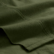 Close-up of organic flannel top sheet
