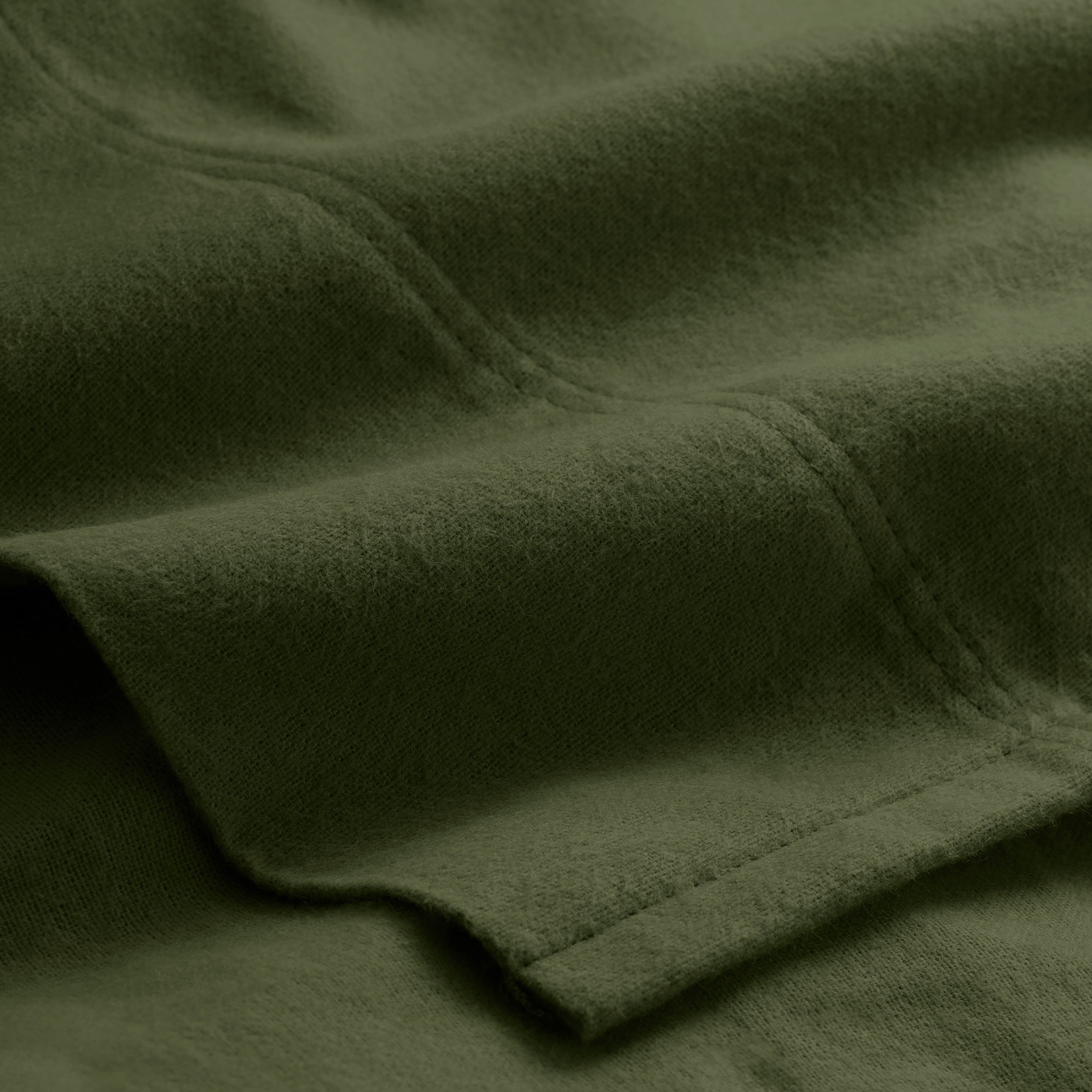 Close-up of organic flannel top sheet