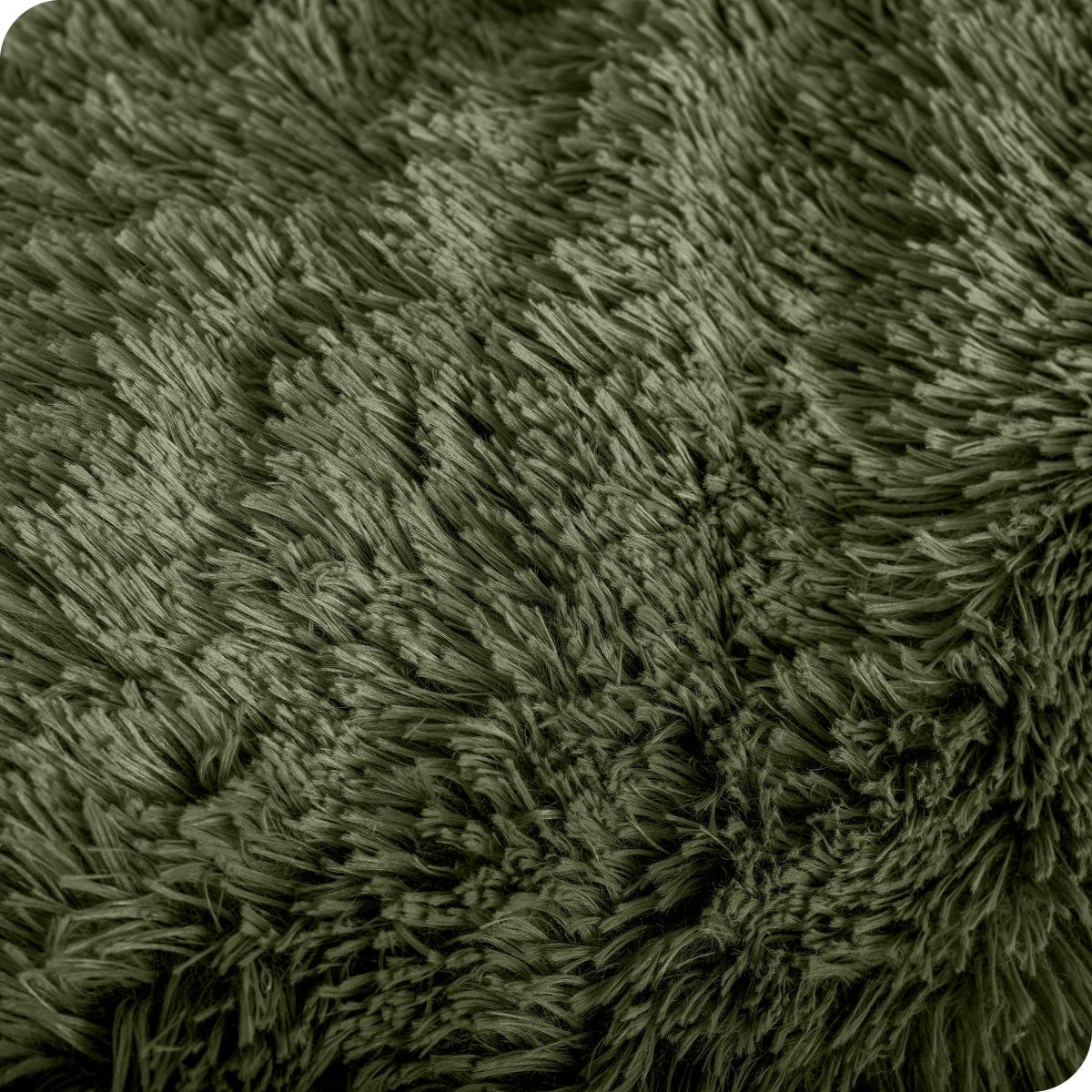 Close up of the soft texture of a shaggy faux fur sherpa blanket