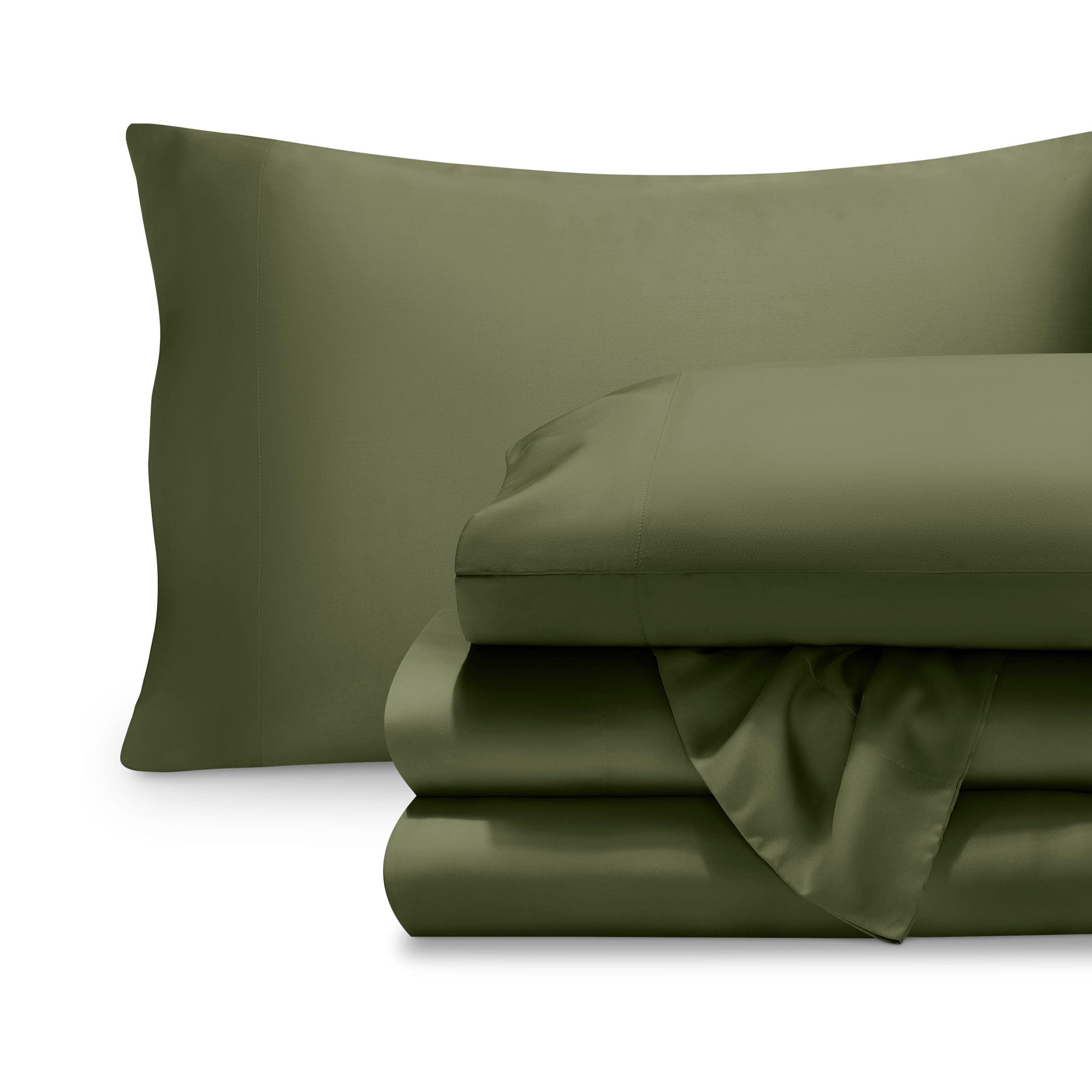 A sheet set folded and stacked