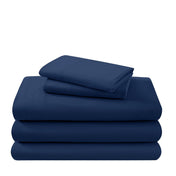 A neatly arranged set of flannel sheets
