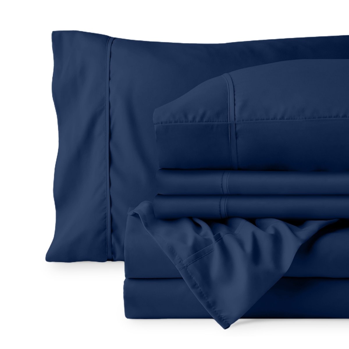 Sheet set folded on a white background