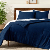 Microfiber comforter set on a bed