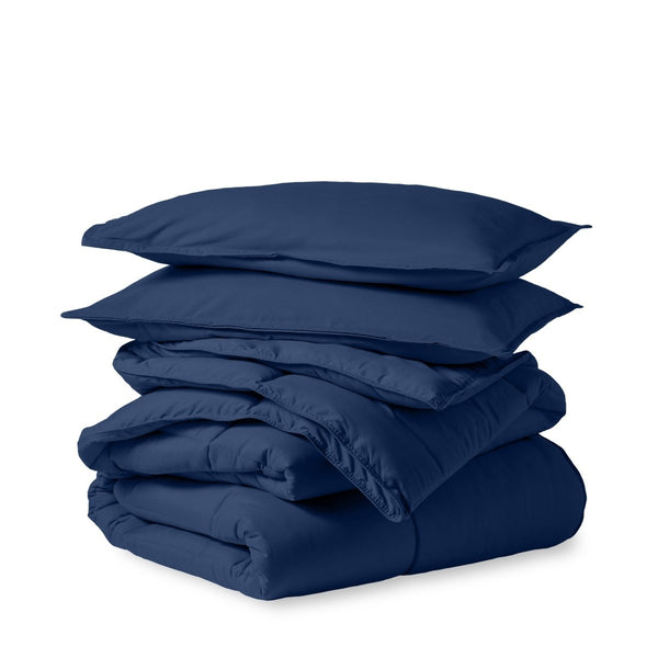 A down alternative comforter folded neatly